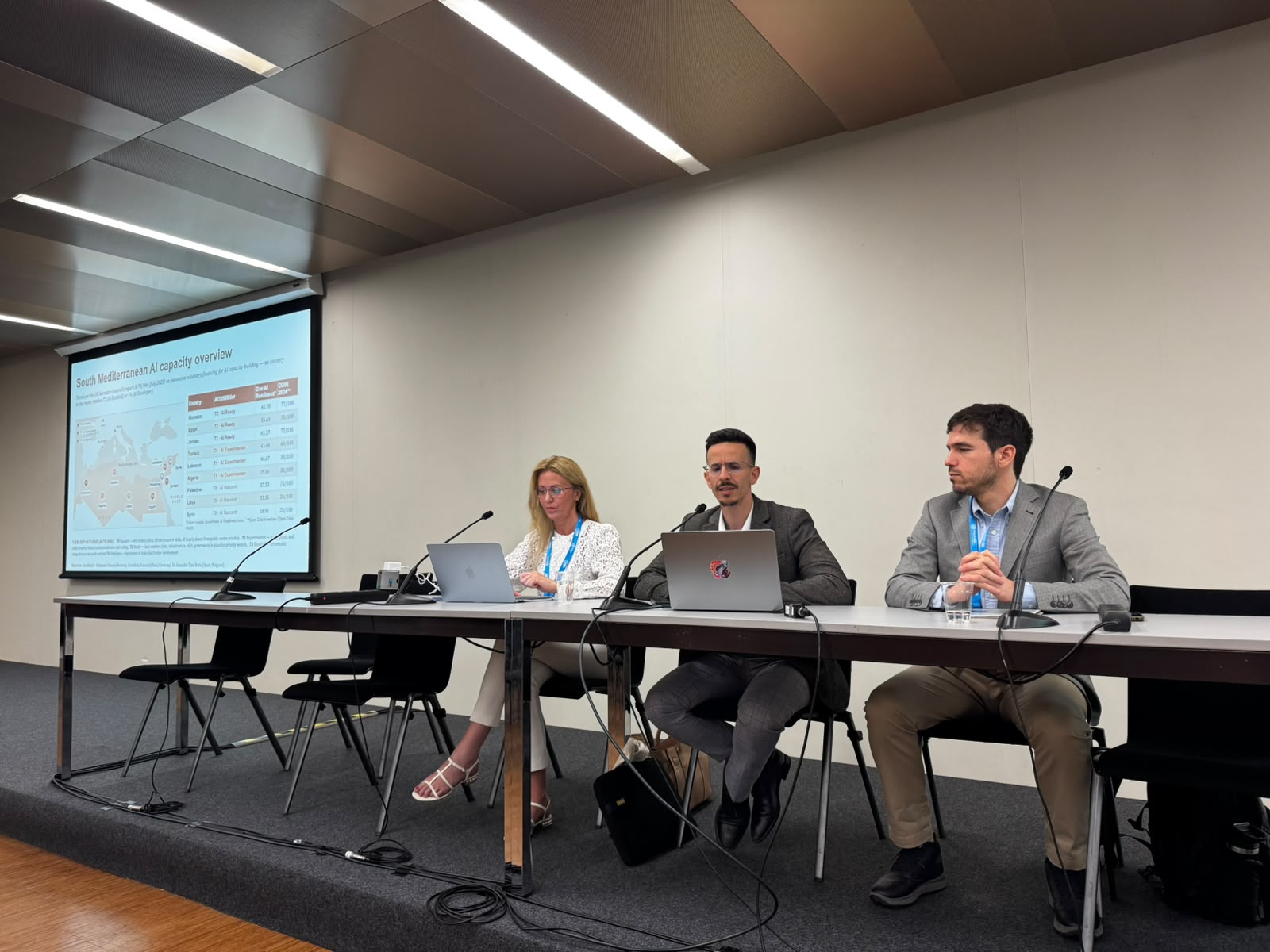 Mohamed Alouane speaking at the Global Dialogue on AI Governance side event in Geneva